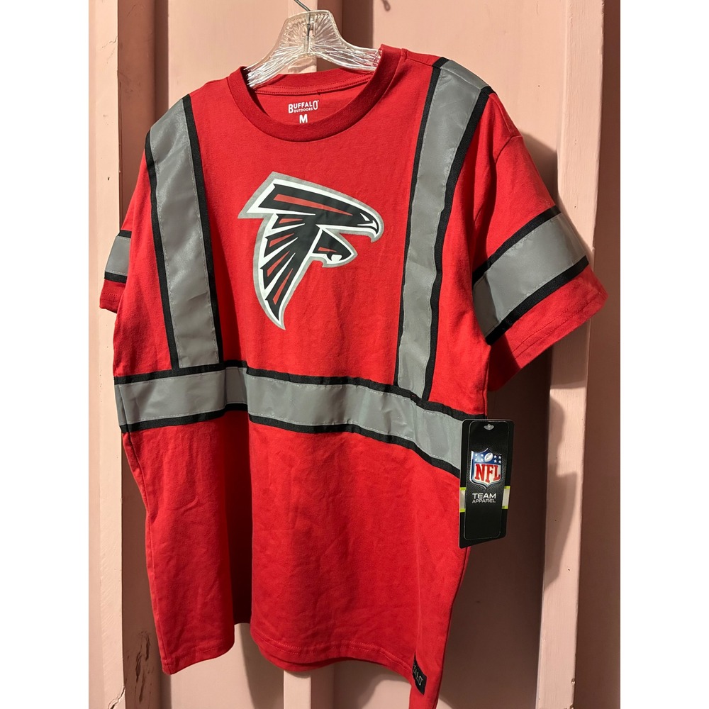 Buffalo Outdoors Atlanta Falcons Mens Red Reflective Safety T-Shirt Size Medium